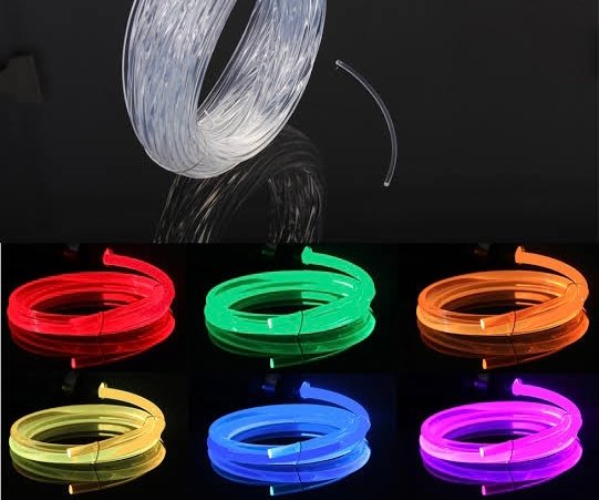 Side glow fibre optic cable