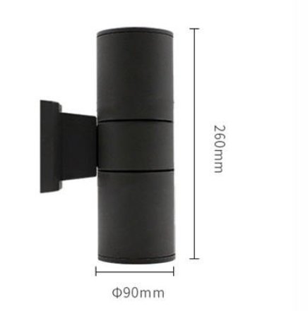 Led round up and down cylindrical wall light