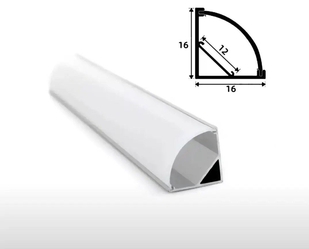 45 degree V-shaped surface mounted Aluminium profile for corners — Surface mounted lights in Islamabad | Voltedge Lighting