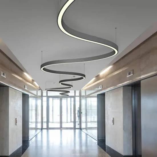 Customised circular and curved shaped led linear hanging pend…