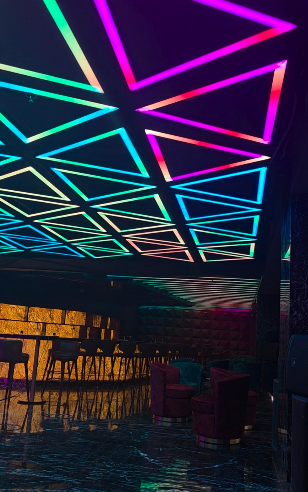 Led triangular hanging light — Linear hanging & recessed bar lights in Islamabad | Voltedge Lighting