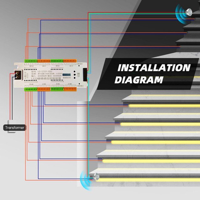 PIR motion sensor 32 channels staircase induction controller — Step lights in Islamabad | Voltedge Lighting