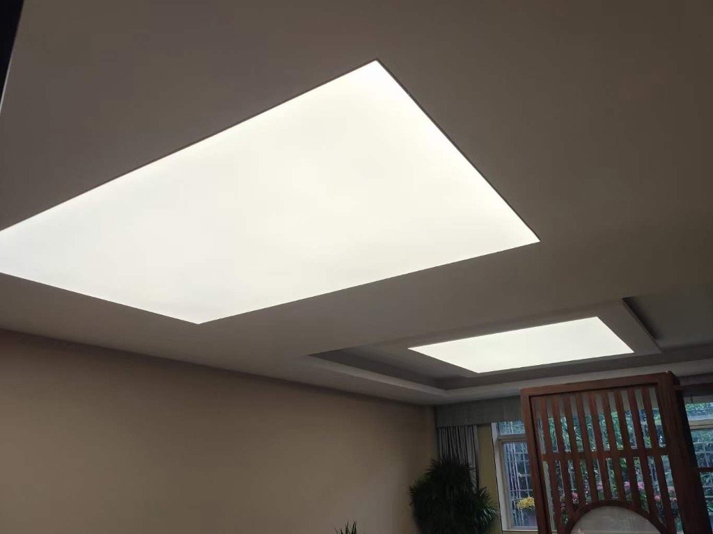 White plain stretch fabric ceiling light — Custom lighting in Islamabad | Voltedge Lighting
