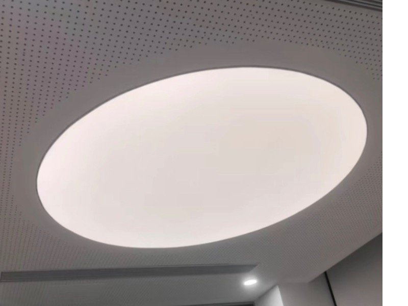 White plain stretch fabric ceiling light — Custom lighting in Islamabad | Voltedge Lighting